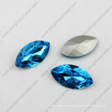 Navette Shape Aquamarine Glass Stones for Crystal Jewelry Making